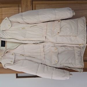 J. Crew Women's Cream Puffer Jacket